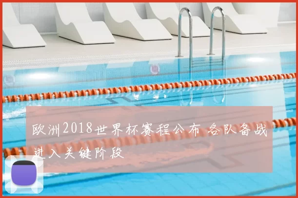 欧洲2018世界杯赛程公布 各队备战进入关键阶段
